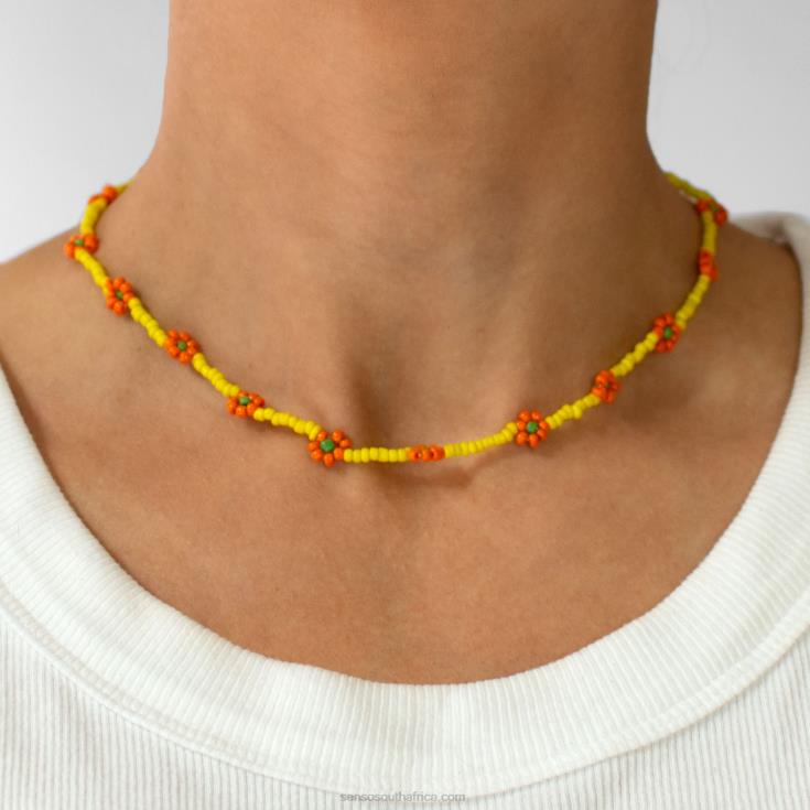 60TRR583 Senso Jewellery Yellow Daisy Chain Choker Yellow