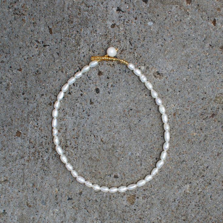 60TRR586 Senso Jewellery Pearl Anklet White
