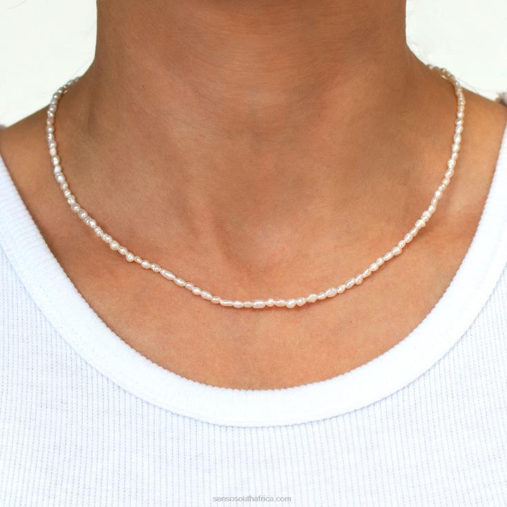 60TRR579 Senso Accessories Petite Pearl Choker White